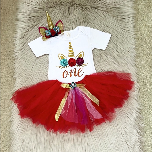 Other - 1st Birthday Unicorn Tutu Set NEW